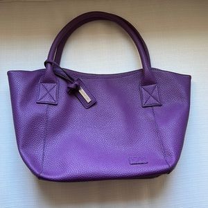 Purple Louen Hide Handbag with matching zipper pouch